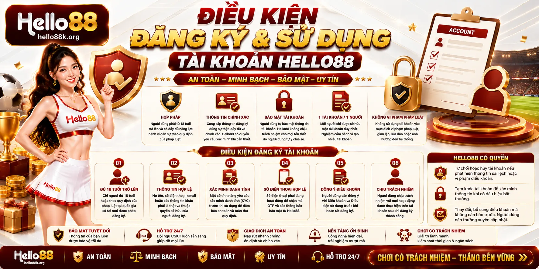 Điều Khoản Và Điều Kiện Sử Dụng Hello88 2 Điều kiện đăng ký và sử dụng tài khoản